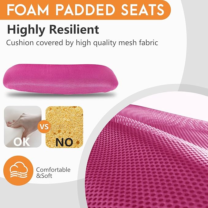 FDW Home Office Chair Mid Back Mesh Desk Chair Armless Computer Ergonomic Task Rolling Swivel Chair Back Support Adjustable Modern with Lumbar Support (Pack of 2, Pink)