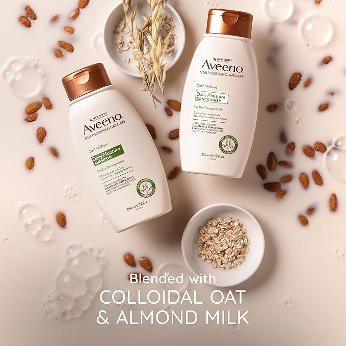 Aveeno Oat Milk Blend Moisturizing Conditioner, Ultra-Hydrating, for Dry, Damaged Hair, 12 fl oz
