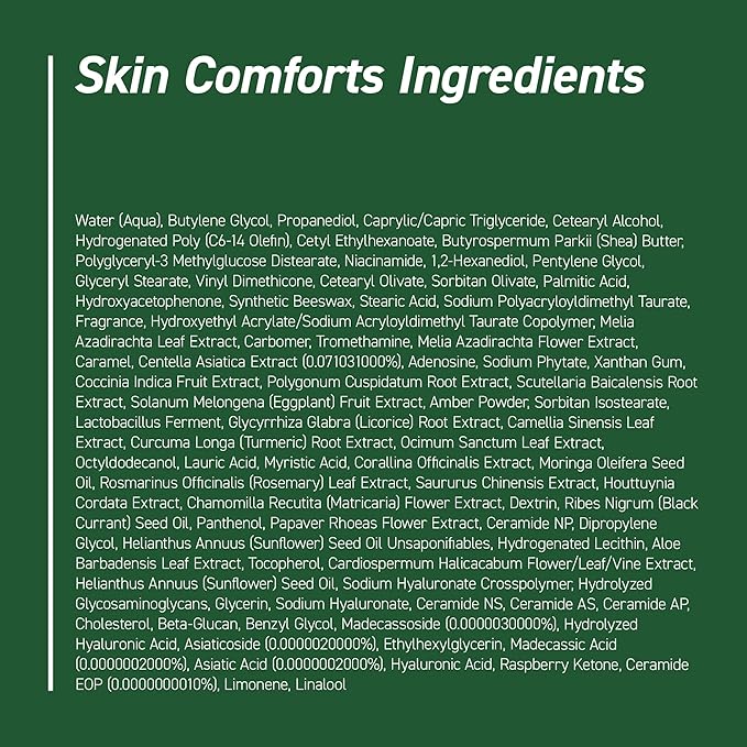 Cica Redness Relief Treatment Cream, Soothing & Hydrating Green Correcting Moisturizer with Madecassoside, Helps Repair Skin Barrier for Sensitive Skin, Vegan, Korean Skincare (1.76oz / 50g)