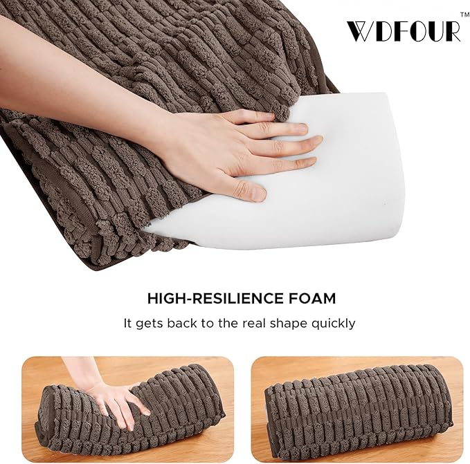 WdFour Headrest Memory Foam Pillow, Support Cushions for Neck, Back or Leg for Sofas, Recliners, Office Chairs, Massage Chairs for Neck Pain Relief and Cervical Support. (Brown, 13" Wx5.5 Lx3 D, 1PC)