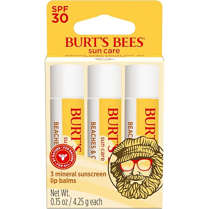 Burt's Bees Easter Basket Stuffers, Garden Party Lip Balm, Lavender Vanilla, Sweet Peach, Green Apple, Wildflower Honey, Responsibly Sourced Beeswax, Natural Origin Lip Treatment, 4 Tubes, 0.15 oz.