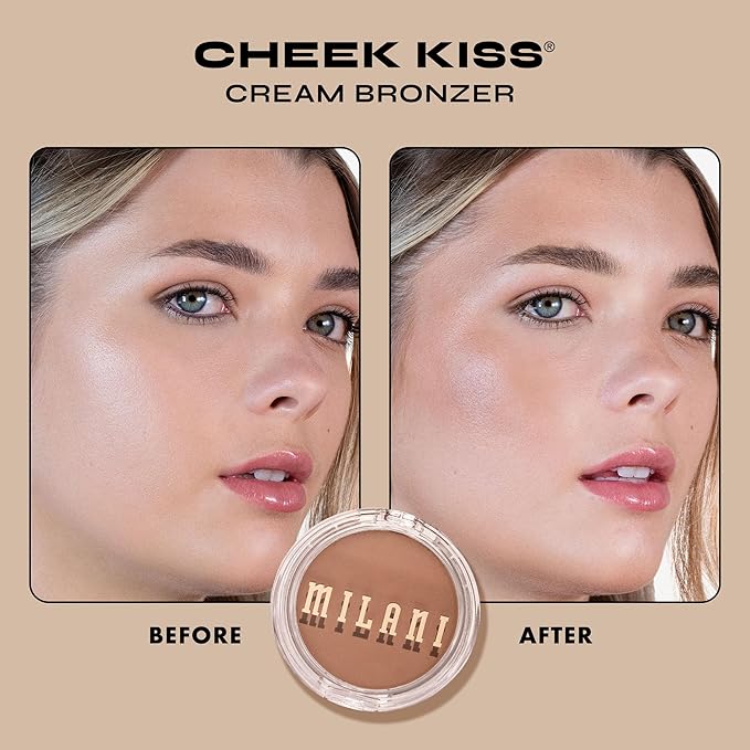 Milani Cheek Kiss Cream Bronzer, 110 - Hey Honey, Vegan & Cruelty-Free, Made in Korea, Lightweight Glow, Soft Matte Finish
