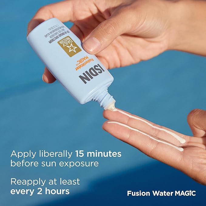 ISDIN Fusion Water MAGIC SPF 40 (1.7 Fl Oz) | Ultralight Sunscreen For Face with Hyaluronic Acid and Vitamin E | Broad Spectrum | Daily Use