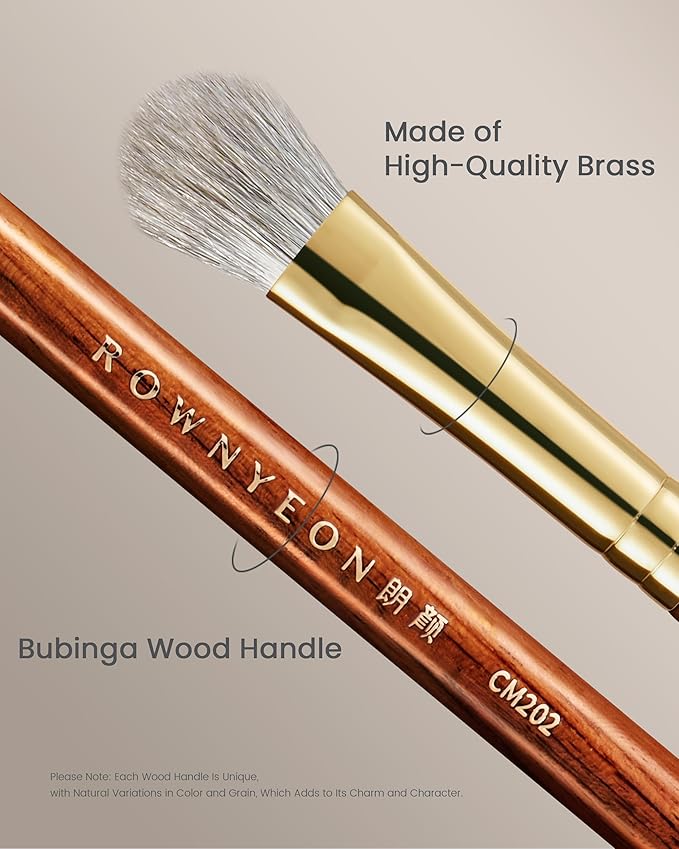 Desert Oak Series Precision Blender Brush - 5mm Tapered Arctic Fox & Goat Hair for Inner Corner Highlight & Detailing, Bubinga Handle (CM 205)