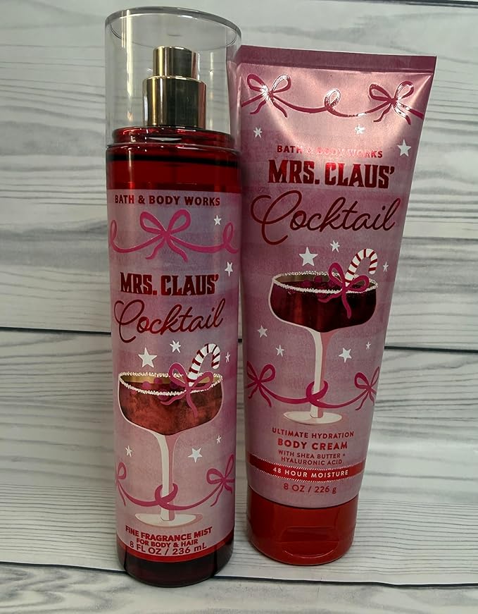 Bath & Body Works Womens Mrs Claus Body Cream and Fine Fragrance Mist 2 Piece Set