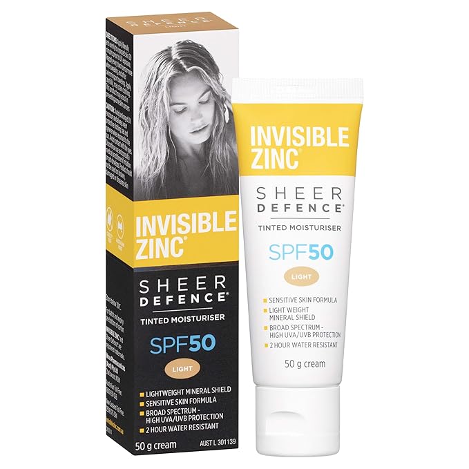 Sheer Defence Tinted Light - Daily Facial Moisturizer With Sun Protection SPF 50 To Prevent The Appearance Of Premature Aging Caused by Harmful UV Rays - 50g