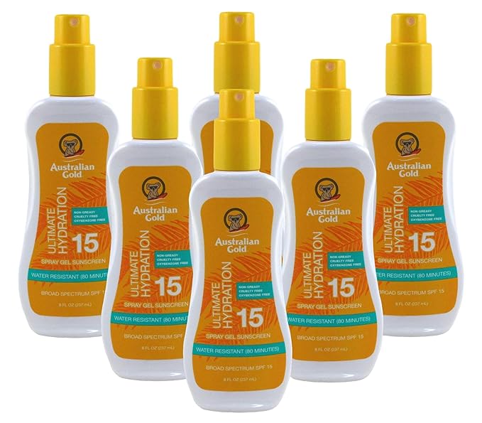 Australian Gold SPF 15 Sunscreen Spray Gel, 8 Fluid Ounce