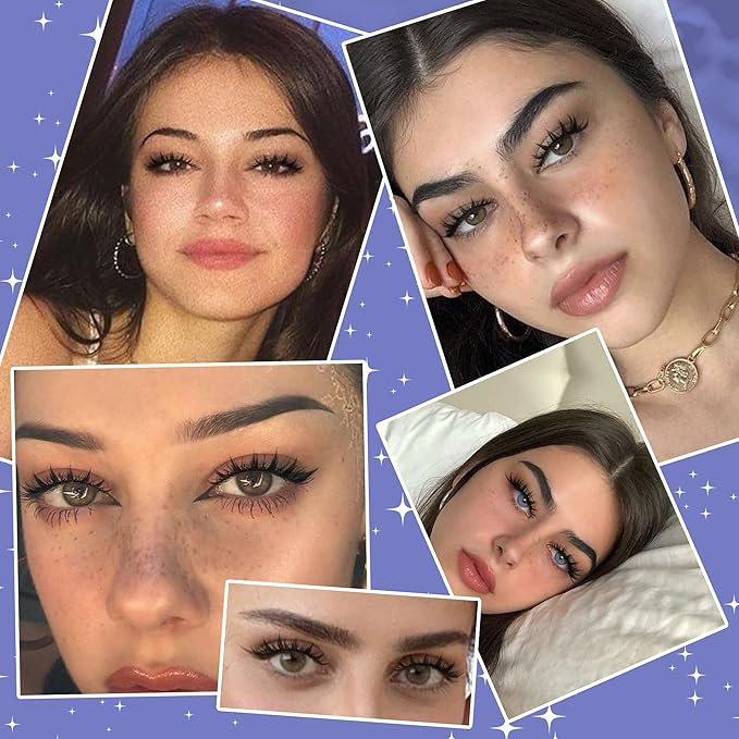 Manga Cosplay Lashes Manhua Anime Eyelashes Natural Look Thick Cat Eye Lashes Look Like Individual False Lashes Pack, 10 Pairs