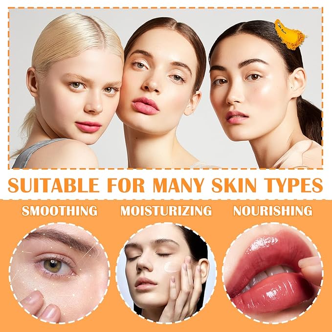 11PCS Turmeric Skincare Set, Skin Care Set with Turmeric Face Wash, Eye Cream, Toner, Facial Cream, Face Serum, Moisturizing Tinted Lip Balm, Under Eye Patches Set with 3 Honey Facial Masks