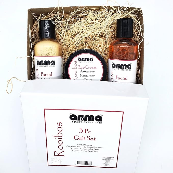 Our Aroma Rooibos Skincare Collection - Gift Set with Facial Wash, Toner and Eye Cream - Get Your Natural Glow