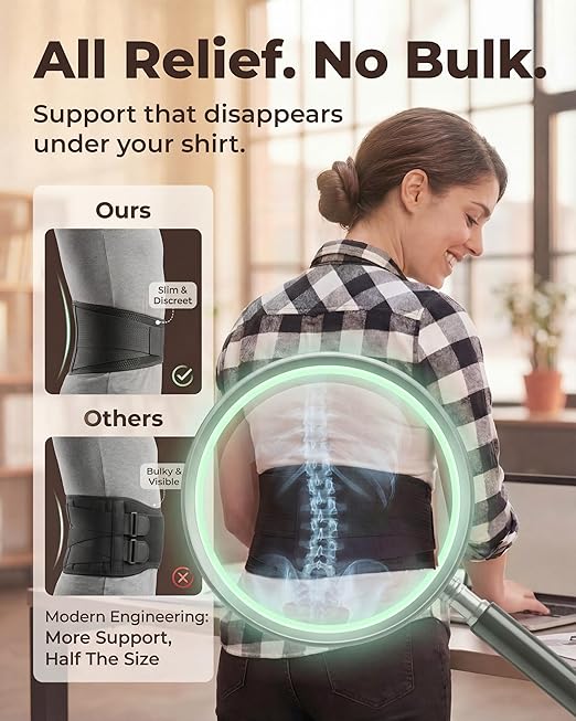 Sparthos Lumbar Support Belt – Adaptive Fit for Back Pain & Herniated Disc – Breathable & Adjustable Lower Back Brace with Lumbar Pad – for Men & Women – Fits 59-63″ Waist (XX-Large, Check Sizing)