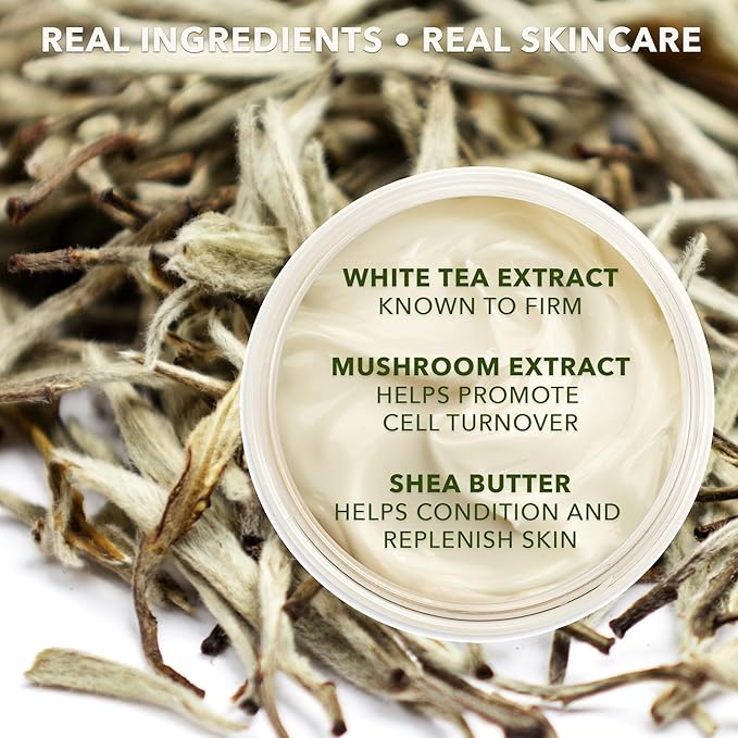Earth To Skin Tea Time White Tea Day Cream - Moisturizer Face Cream with Hyaluronic Acid, Shea Butter and Glycerin - Smooth and Nourish Skin All Day - Face Moisturizer for Dry Skin Care - 4 fl oz