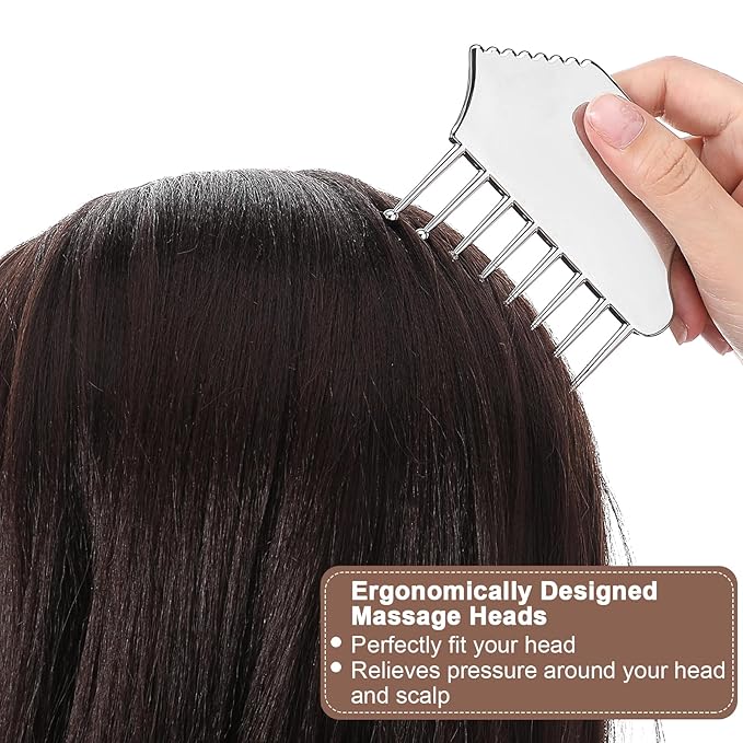 Stainless Steel Gua Sha Facial Tools Metal Guasha Portable Scalp Massager Comb Body And Face Gua Sha Sculpting For Head Neck Legs Arms Body Treatment