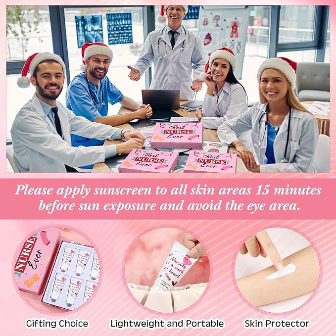 6 Pcs Nurse Gifts Travel Size Sunscreen Spf 30 Mini 1oz Travel Water Resistant Sunscreen Lotion Nurse Gifts for Women