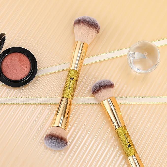 DUcare Dual-Ended Cream + Powder Brush,2-in-1 Foundation Makeup Brush For Creating A Gorgeous, Airbrushed-looking Complexion, Vegan & Cruelty-free