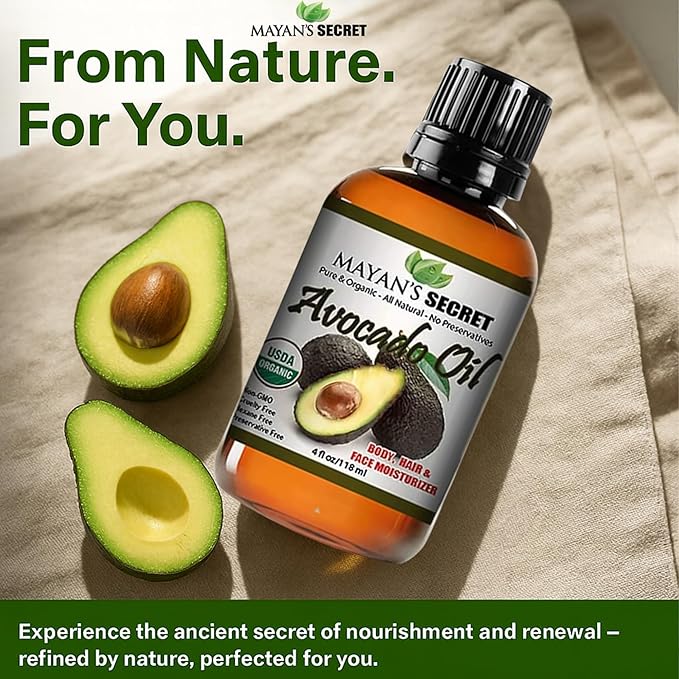 Pure Carrier and Essential Oils for Skin Care, Hair, Body Moisturizer for Face-Anti Aging Skin Care (Avocado Oil Organic, 4oz)