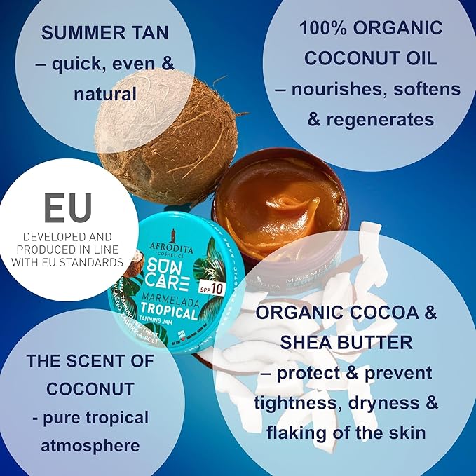 SUN CARE Marmelada TROPICAL F10 SPF10 VEGAN Fast Tanning Jam Bronze skin 6.76 FL Oz/ 200ml