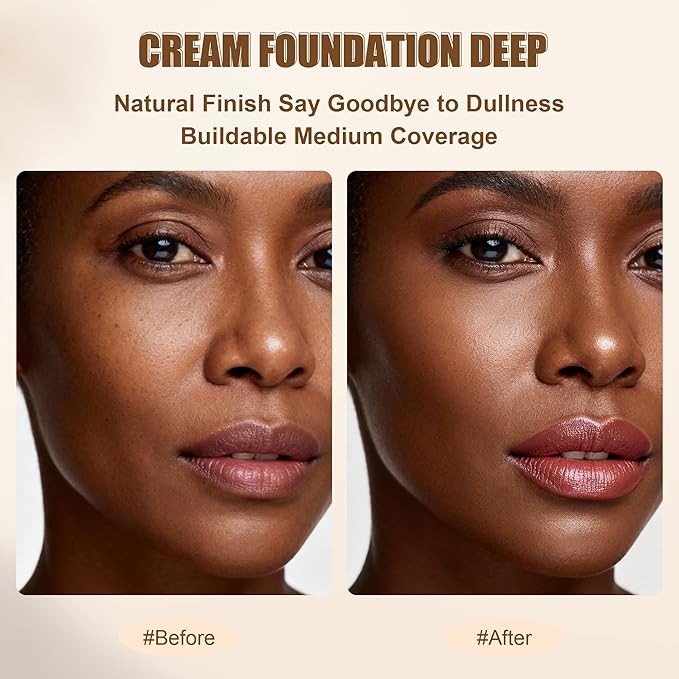 Tinted Foundation Stick, Balm to Cream Foundation with Light to Medium Coverage, Infused with Hydrating Ingredients,Deep, 0.25 oz