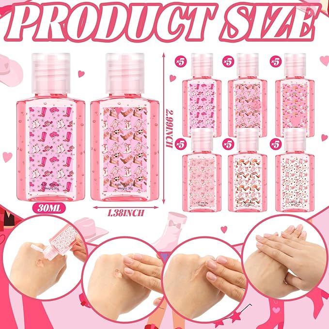 Demissle 30 Pcs Cowgirl Party Favor Western Mini Aloe Vera Gel Travel Size Bulk After Sun Lotion Pink Cowgirl Baby Shower Favor for Guest Summer Last Rodeo Birthday Wedding Bachelorette Party Supplies