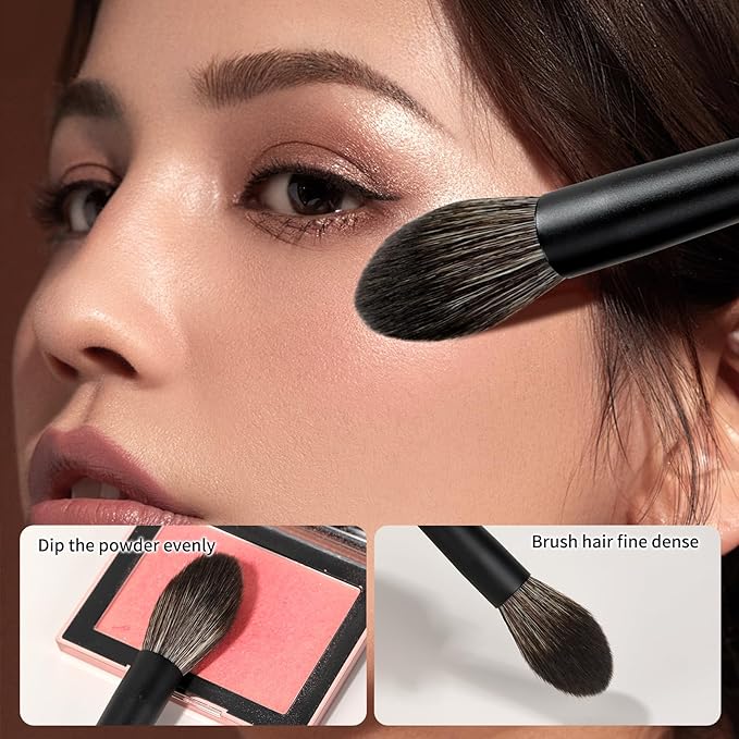 MSQ Blush Powder Makeup Brush for Blush & Bronzer, Eco-Friendly Premium Makeup Brush, Synthetic Bristles, Ideal for Highlighting, Defining, Blending, Blush, Contour