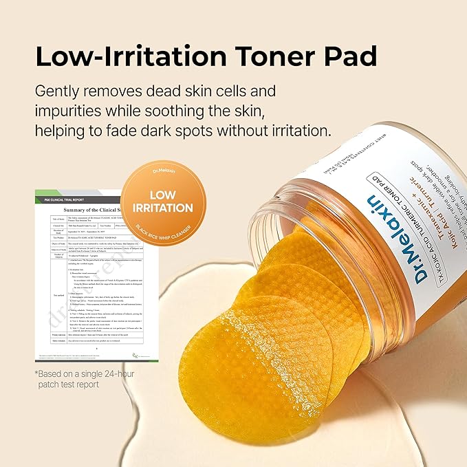 Dr.Melaxin TX Kojic Acid Turmeric Toner Pads, 70 Sheets, Tranexamic Acid, Termeric, Beautiful Skin, Brightening Toner Pad, Pigmentation, Keratin, Korean Skin Care, Korean Cosmetics