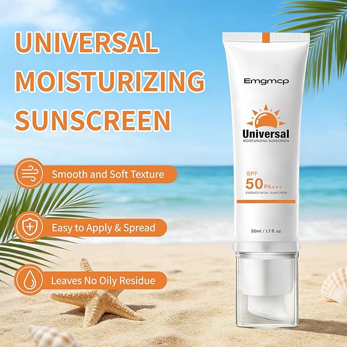 Tinted Sunscreen for Face SPF 50 Broad Spectrum, Hydrating Oil-Free Sheer Tint, No White Cast & Sweat Resistant, Tinted Moisturizer for Natural Glow, Non-Sticky Daily Sun Cream (1pc)