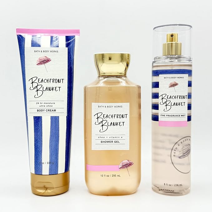 Beachfront Blanket 3-Piece Bath Bundle | Ultra Shea Body Cream, Shower Gel and Fine Fragrance Mist