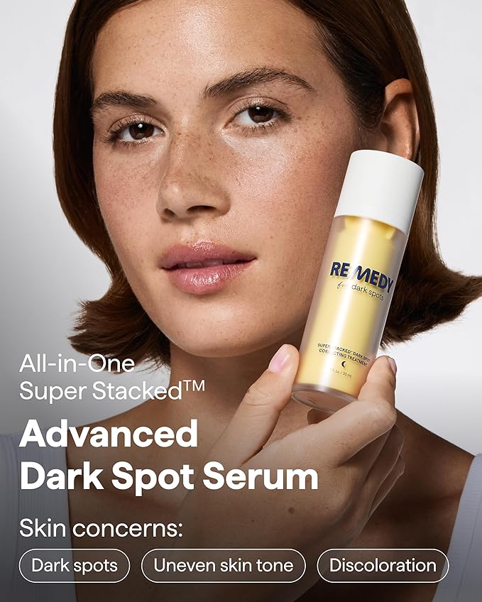 Remedy for Dark Spots | Advanced Night Treatment with Retinol & Kojic Acid | For Discoloration and Uneven Tones | With Glutathione, Niacinamide, Mandelic Acid | By Dermatologist Dr. Shah, 1 fl. oz