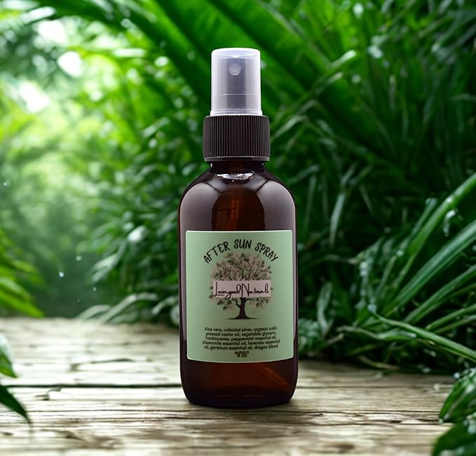 After Sun Spray Soothing Botanical Mist with Aloe Vera, Dragon Blood, & Essential Oils – Cooling Relief After Sun Exposure – 4 oz