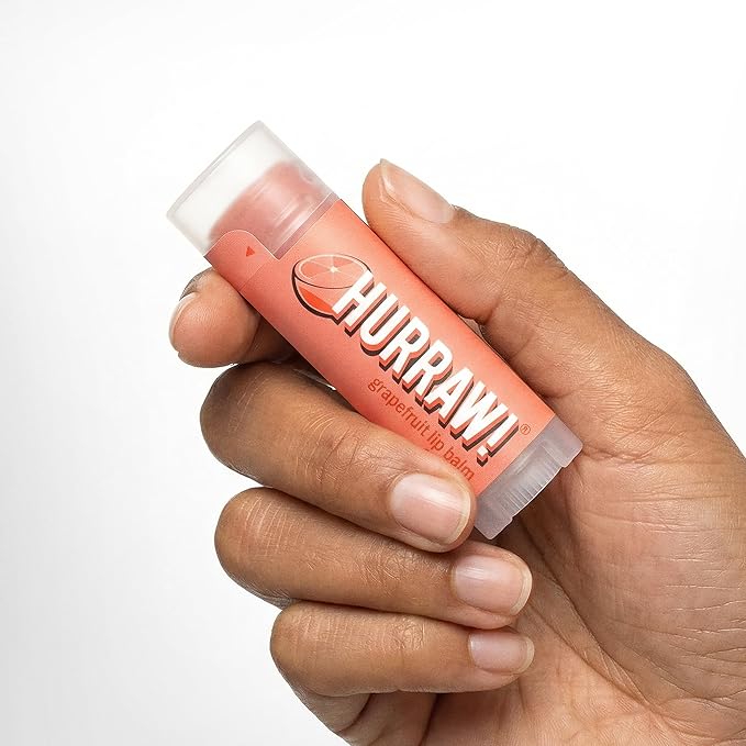 Hurraw! Grapefruit Lip Balm: Organic, Certified Vegan, Cruelty and Gluten Free. Non-GMO, 100% Natural Ingredients. Bee, Shea, Soy and Palm Free. Made in USA