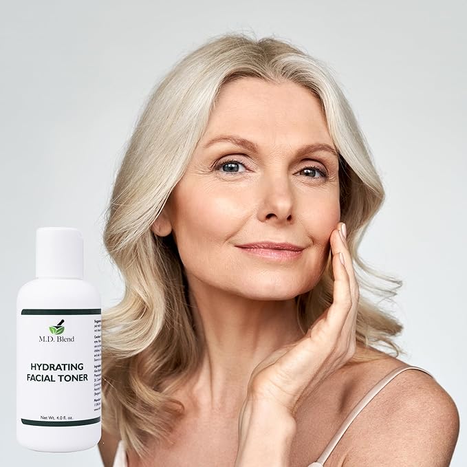 Hydrating Facial Skin Care Toner Mist for Deep Rejuvenation and Refreshed Skin Beauty, Infused with Witch Hazel, Aloe Vera, Chamomile, and Green Tea Extracts, Additive-Free, 4 Oz