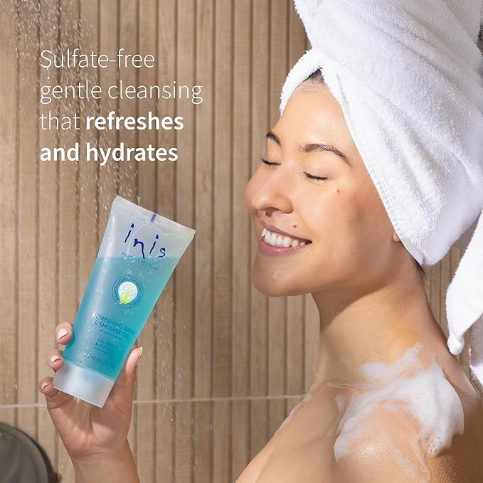 Inis the Energy of the Sea Refreshing Bath and Shower Gel - Sulfate Free Body Wash for Women and Men - Ocean Fresh Fragrance - 7 Fluid Ounce