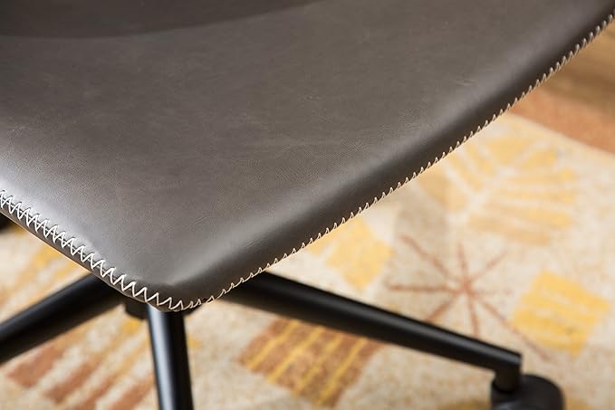 Roundhill Furniture Cesena Faux Leather 360 Swivel Air Lift Office Chair, Gray