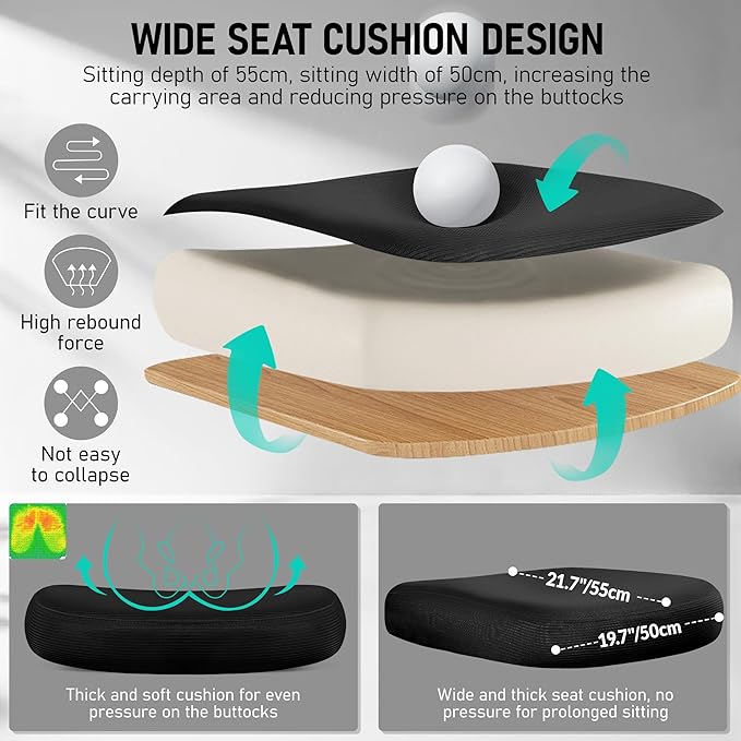 High Back Ergonomic Office Chair, Breathable Mesh Desk Chair with Lumbar Support, Adjustable Headrest, Flip-up Armrests, Computer Gaming Chair, (White, 1Pack)