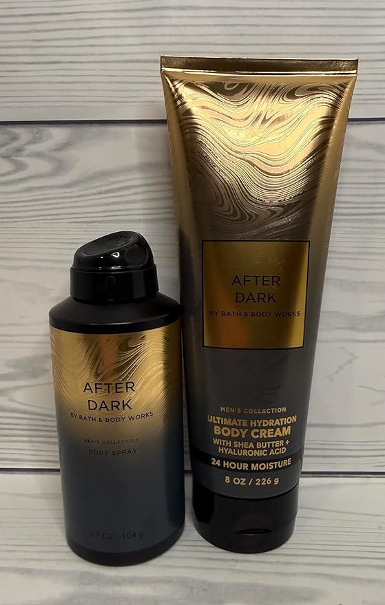 Bath & Body Works Men's After Dark Body Cream and Spray 2 Piece Set