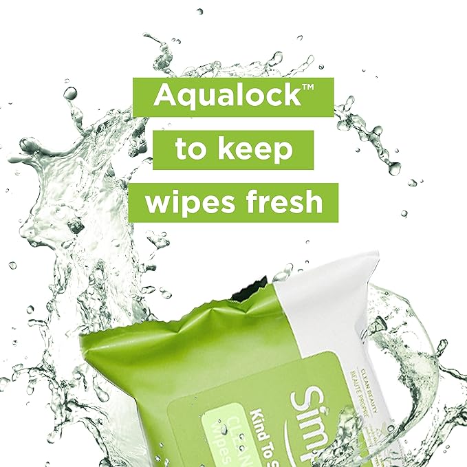 Simple Kind to Skin Facial Wipes Gentle and Effective Makeup Remover Cleansing Free from color and dye artificial perfume and harsh chemicals 25 Wipes (Pack of 3)