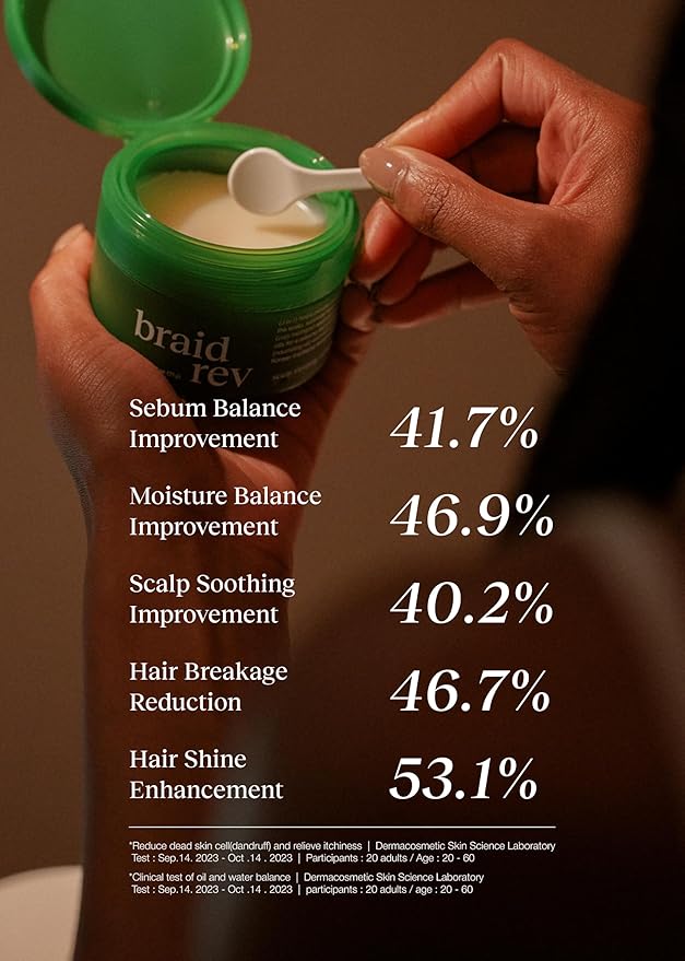Braid Rev Scalp Sleeping Oil Balm, Korean Scalp Treatment, Balm-to-Oil Formula, Nourishing for Dry Scalp with Coconut & Shea Butter, Reduces Excess Sebum & Strengthens Hair Roots, 2.65 oz