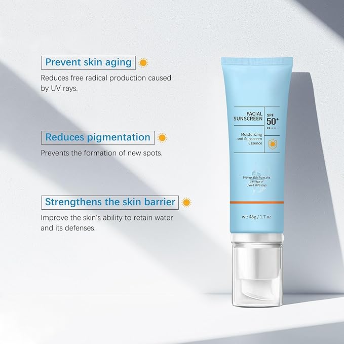 Clear Face Sunscreen SPF 50 Oil-Free, Non-Greasy Facial Sunscreen for Sensitive Skin & Acne-Prone, Hydration, Broad Spectrum UVA/UVB, Water-Resistant 80 Min, No White Cast, Reef-Safe & Vegan (2)