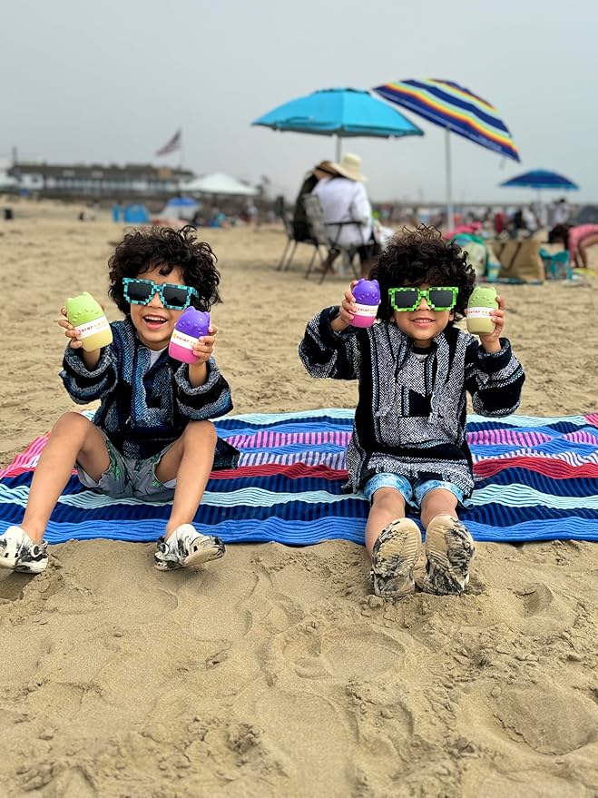 Sunscreen Applicator - Refillable Roll On for Kids & Adults Mess-Free Sunscreen Roller & Sponge Dispenser Portable Sun Protection, Ideal for Travel & Outdoor Use (Olive & Purple)