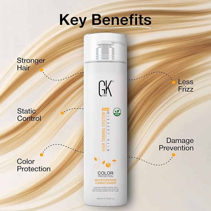 GK HAIR Moisturizing Conditioner Colored Hair Treated for Dry Damaged Repair Curls Intense Hydration Strengthening Frizz Control Keratin Treatment Paraben Phthalate & Sulfate Free 33.8 OZ
