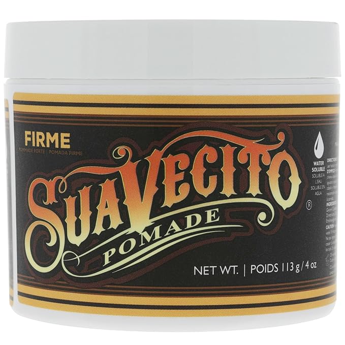 Suavecito Pomade Firme (Strong) Hold 4 oz, 2 Pack - Strong Hold Hair Pomade For Men - Medium Shine Water Based Wax Like Flake Free Hair Gel - Easy To Wash Out - All Day Hold For All Hair Styles