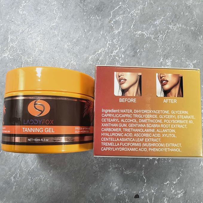 Intensive Tanning Gel,Natural Tanning Accelerator Cream, Luxury Tan Enhancer for Sunbeds and Outdoor Sun,Brown Tanning Gel,Moisture and Hydration -5.3 oz
