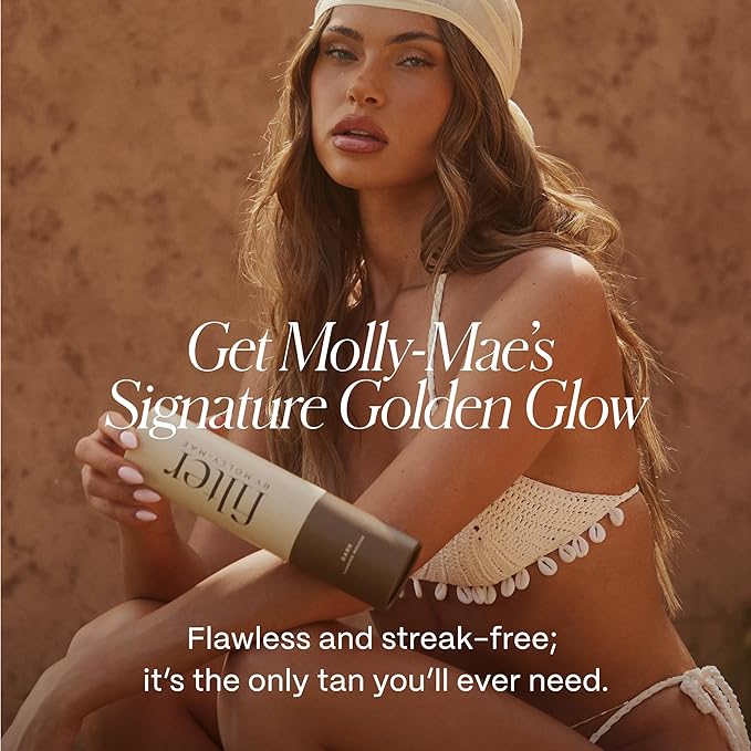 Filter by Molly-Mae Self Tanner Mousse | Dark Shade | Sunless Tanning Foam | Streak-Free, Sunkissed Buildable Face & Body Tan | Fast-Drying Skin-Friendly Formula | Vegan & Cruelty Free | 6.7 fl oz