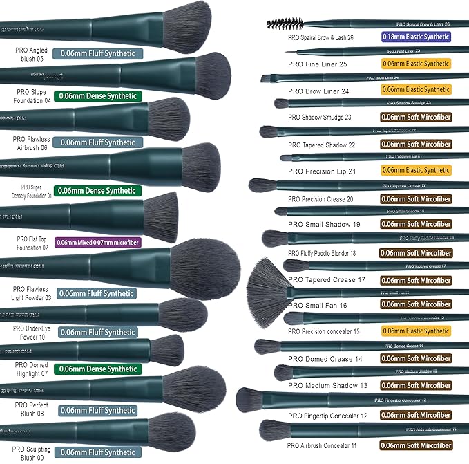 Bueart Design 26Pcs Christmas Professional Makeup Brushes Set with Elegant Box,Premium Ultra Soft Synthetic Brush for Foundation Blush Powder Contour Concealer Bronzer Eyeshadow for Pro makeup