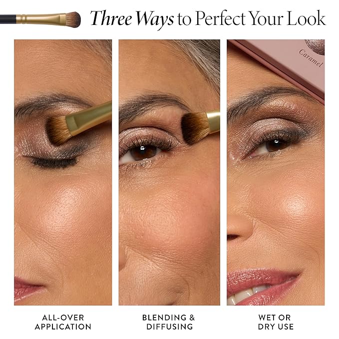 LAURA GELLER All-Over Eye Shadow Brush - Tapered Eyeshadow Brush with High Bristle Count - Ultra-Soft Eyeshadow Blending Brush for Precision Application & Shading - Vegan & Cruelty-Free