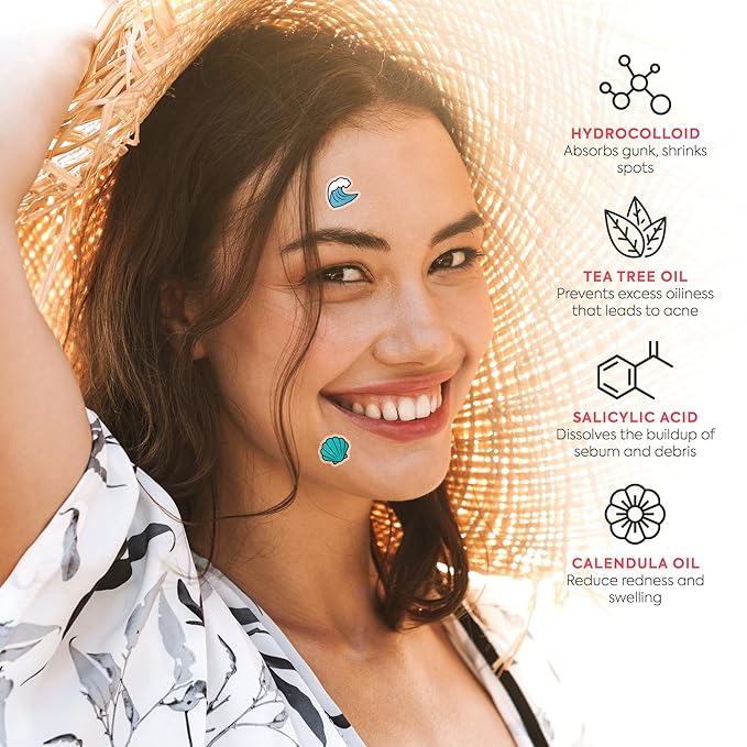 Livaclean 240 CT Cute Pimple Patches for Face w/ Salicylic Acid, Tea Tree Oil & Calendula Oil - Zit Stickers, Hydrocolloid Acne Patches for Face - Acne Stickers - Star Pimple Patch - Hawaii Edition