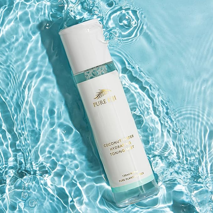Pure Fiji Coconut Water Hydrating Toning Mist Refreshes, Soothes & Invigorates Skin, Face Mist Hydrating Spray Cruelty-Free for All Skin Types, 4.39 Oz