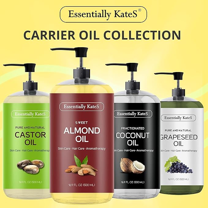 Essentially KateS Sweet Almond Oil 16.9 fl oz - 100% Pure and Natural and Cold Pressed