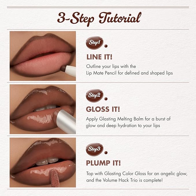 rom&nd Volume Hack Trio Mocha Mousse Lip Set | K-Beauty Plumping Gloss, Hydrating Balm & Smooth Liner | Achieve Defined, High-Shine Lips for Viral Looks.