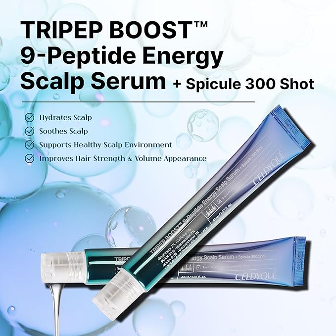 9-Peptide Hair Growth Scalp Care Serum - Rosemary 2% Caffeine 1% PDRN & Spicule 300, Roll-On Type | Root Enhancer Thicker Fuller-looking Hair w/Niacinamide Zinc PCA for Thinning hair Korean Haircare